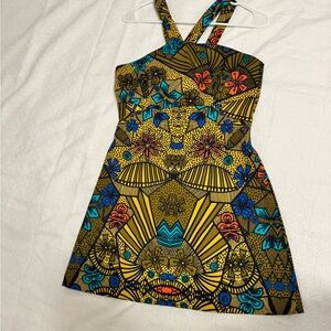 Colorful Geometric Print Dress